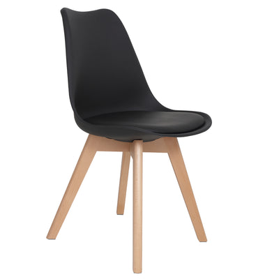 Scaun Celia - cadru lemn - imitatie piele negru