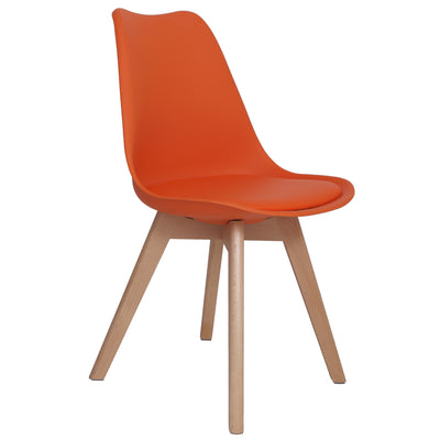 Scaun Celia - cadru lemn - imitatie piele portocaliu