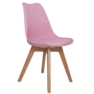 Scaun Celia - cadru lemn - imitatie piele roz