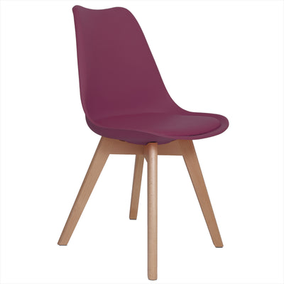 Scaun Celia - cadru lemn - imitatie piele mov