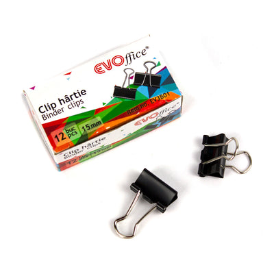 Clip hartie 15mm 12 buc/cutie EVOffice