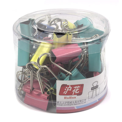 Clip hartie 19mm, 40 buc, culori asortate/cutie plastic EVOffice