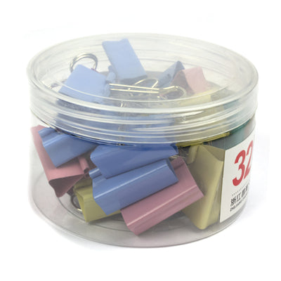 Clip hartie 32mm, 24 buc, culori asortate/cutie plastic EVOffice