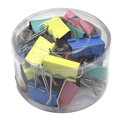 Clip hartie 41mm, 24 buc, culori asortate/cutie plastic EVOffice