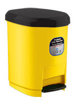 Cos birou plastic galben cu pedala 9l Ark