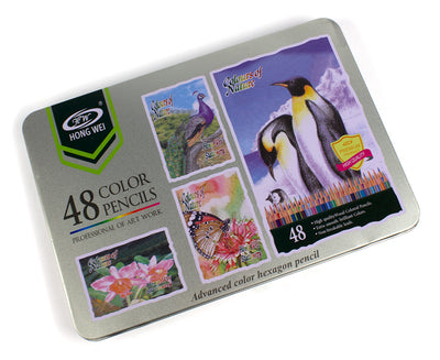 Creioane colorate superioare 48 culori cutie metal EVOffice