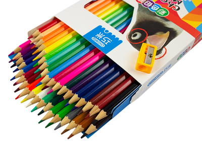 Creioane colorate mari 36 culori cu ascutitoare EVOffice