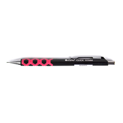Creion mecanic 0.5mm, roz, accesorii metalice, rubber grip si radiera incorporata Willgo