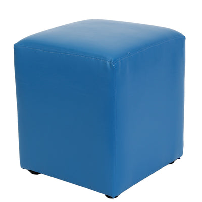 Taburet Cube - imitatie piele albastru - 21898