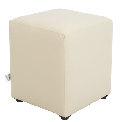 Taburet Cube - imitatie piele crem - 21834