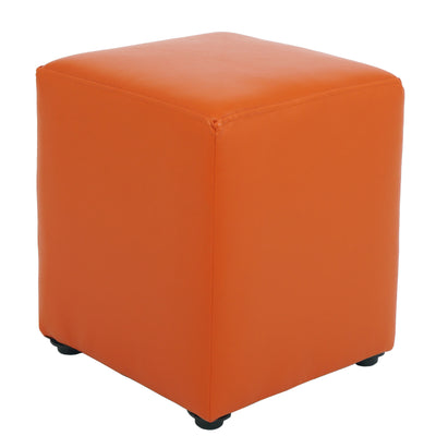 Taburet Cube - imitatie piele portocaliu - 21895