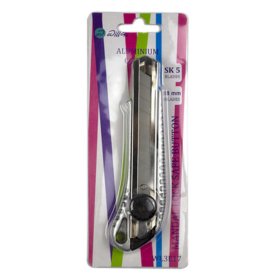 Cutter 18 mm aluminiu cu rubber grip , sistem autoblocare Willgo