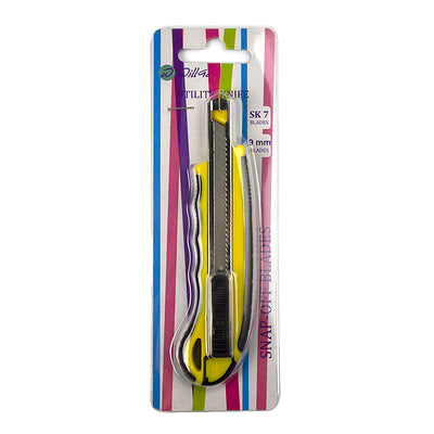 Set cutter 9 mm ABS cu rubber grip, sina metalica, sistem autoblocare si 5 lame de rezerva Willgo