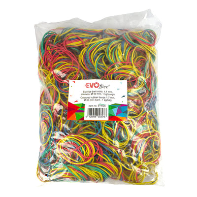 Elastice bani 1.7 mm, diametru 50 mm, 1kg/punga EVOffice