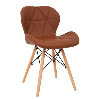 Scaun Eliza - cadru lemn - imitatie piele maro