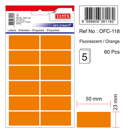 ETICHETE 23*50MM COLTURI ROTUNDE PORTOCALII 60/SET TANEX