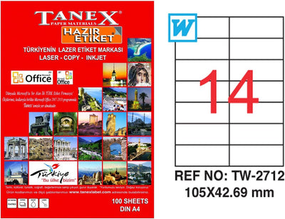 ETICHETE 14/A4 105*42.69MM COLTURI DREPTE 100/TOP TANEX
