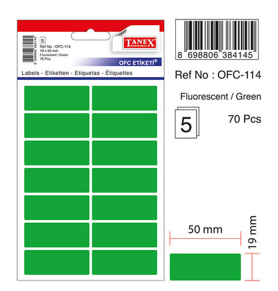ETICHETE 19*50MM COLTURI ROTUNDE VERZI 70/SET TANEX