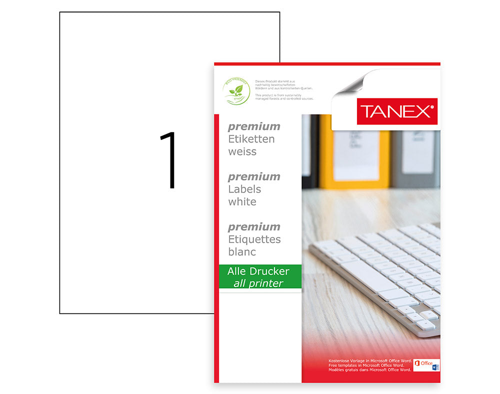 ETICHETE 1/A3 297*420MM COLTURI DREPTE 100/TOP TANEX