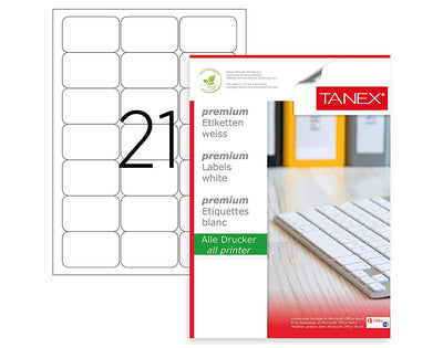 ETICHETE 21/A4 63.5*38.1MM COLTURI ROTUNDE 25/TOP TANEX