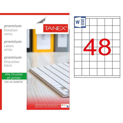 ETICHETE 48/A4 35*35MM COLTURI DREPTE 100/TOP TANEX