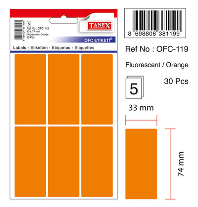 ETICHETE 33*74MM COLTURI ROTUNDE PORTOCALII 30/SET TANEX