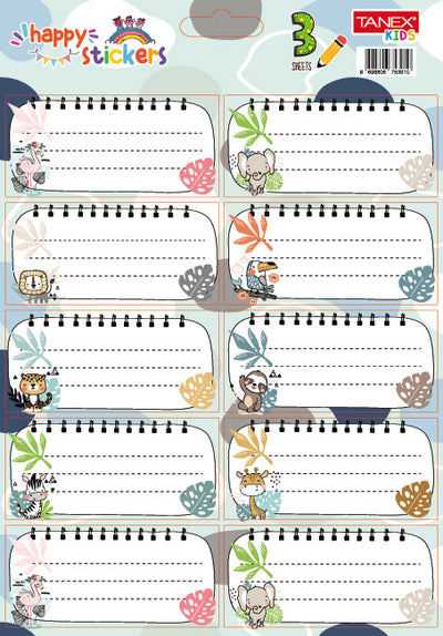 ETICHETE SCOLARE 30/SET ANIMALE SALBATICE TLS-833 TANEX