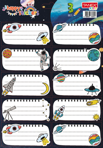 ETICHETE SCOLARE 30/SET COSMOS TLS-805 TANEX