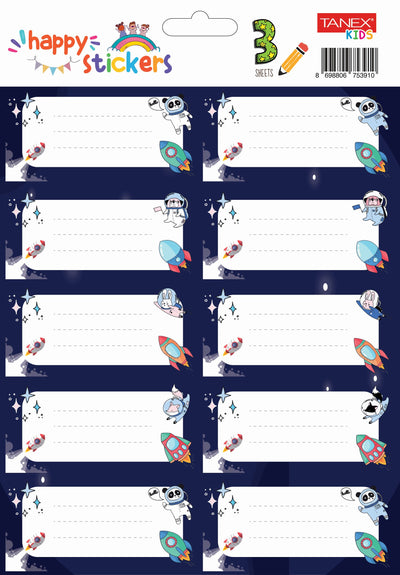 ETICHETE SCOLARE 30/SET RACHETE TLS-748 TANEX