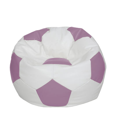 Fotoliu puf Extra Ball - imitatie piele - alb/mov