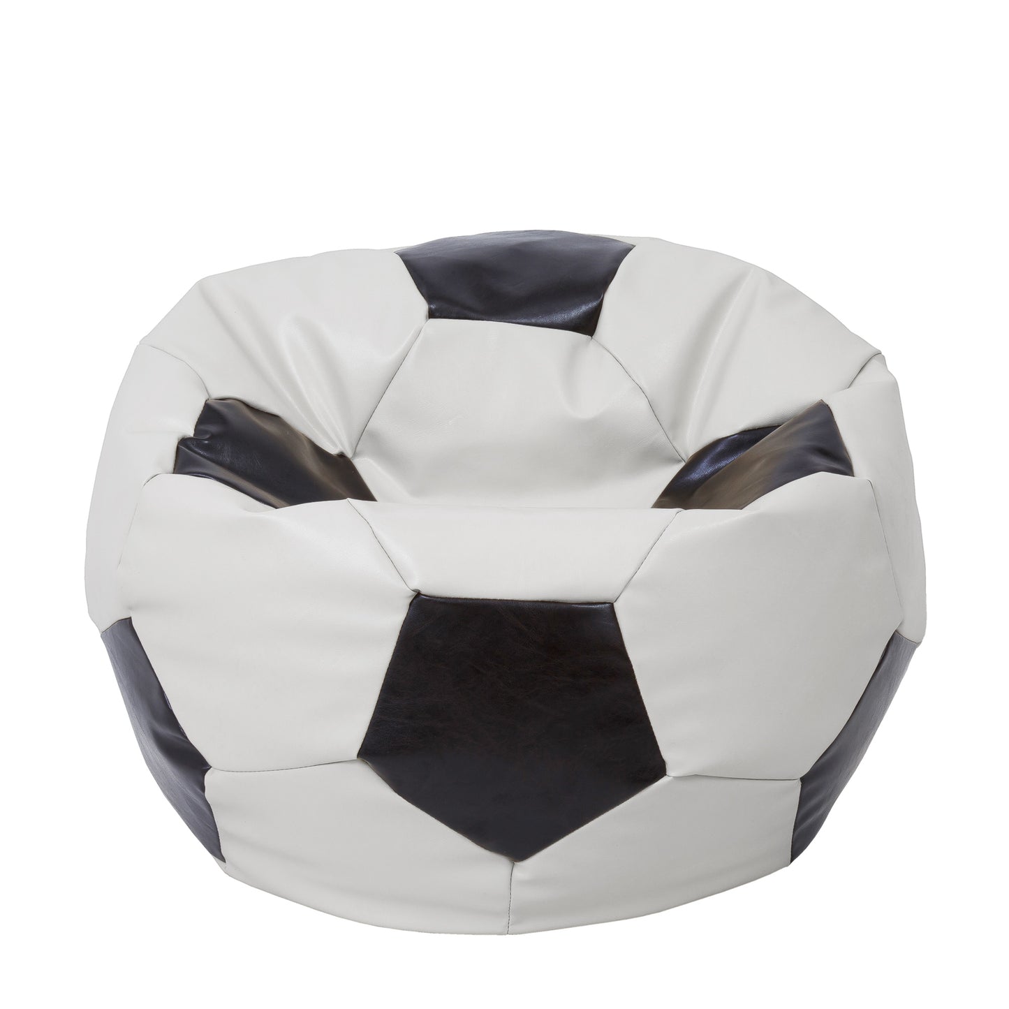 Fotoliu puf Extra Ball - imitatie piele - alb/wenge