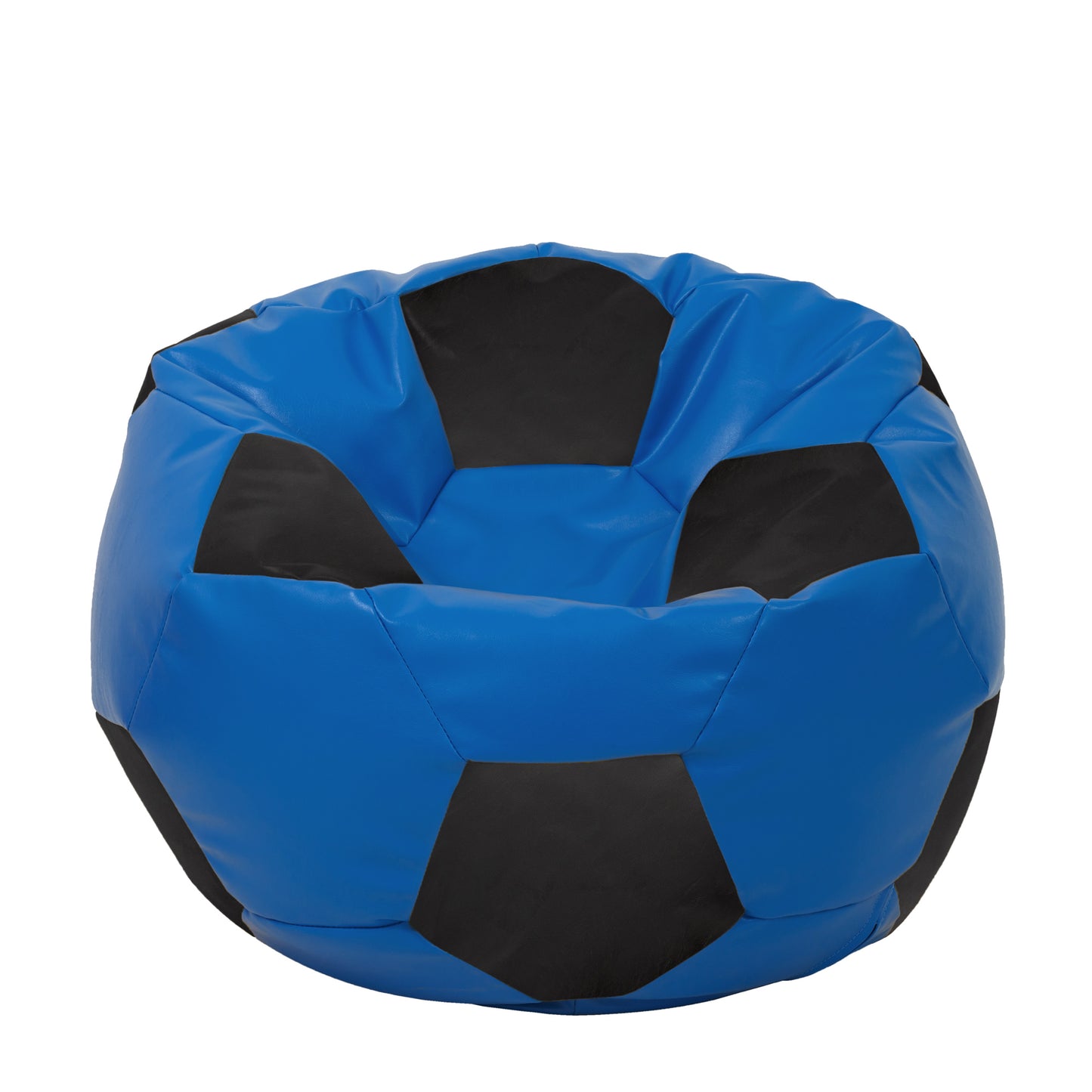 Fotoliu puf Extra Ball - imitatie piele - albastru/negru