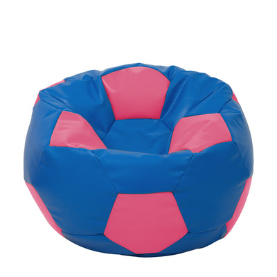 Fotoliu puf Extra Ball - imitatie piele - albastru/roz