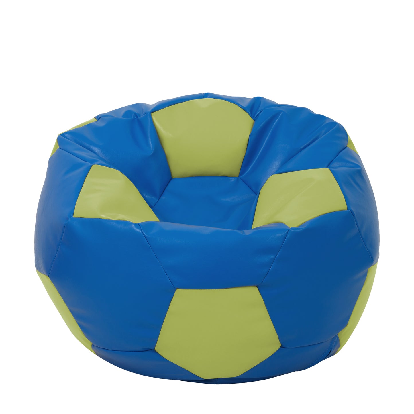 Fotoliu puf Extra Ball - imitatie piele - albastru/verde