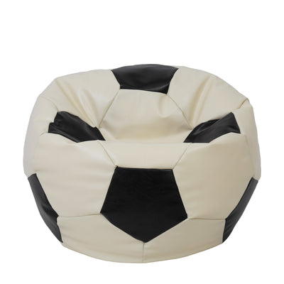 Fotoliu puf Extra Ball - imitatie piele - crem/negru