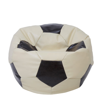 Fotoliu puf Extra Ball - imitatie piele - crem/wenge