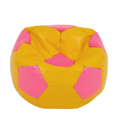Fotoliu puf Extra Ball - imitatie piele - galben/roz