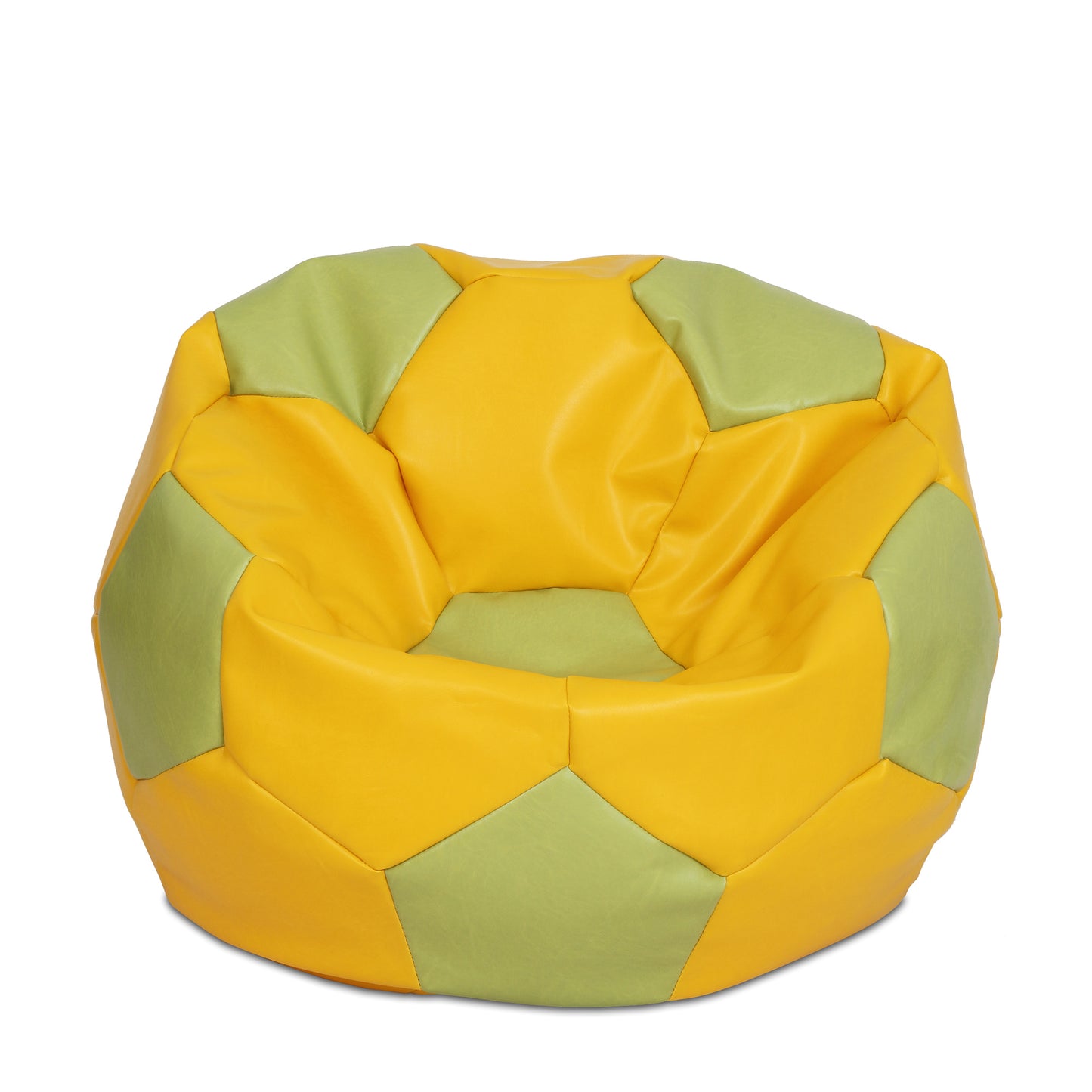 Fotoliu puf Extra Ball - imitatie piele - galben/verde