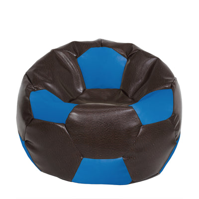Fotoliu puf Extra Ball - imitatie piele - maro/albastru