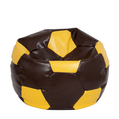 Fotoliu puf Extra Ball - imitatie piele - maro/galben