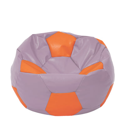 Fotoliu puf Extra Ball - imitatie piele - mov/portocaliu