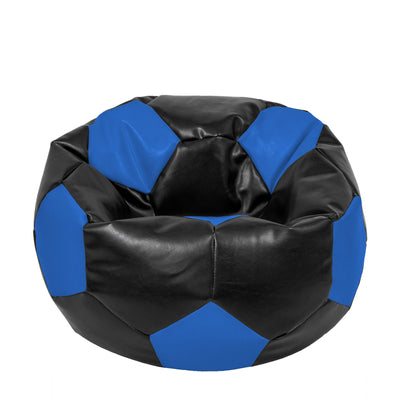 Fotoliu puf Extra Ball - imitatie piele - negru/albastru