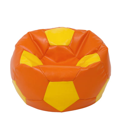 Fotoliu puf Extra Ball - imitatie piele - portocaliu/galben