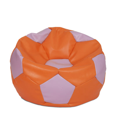 Fotoliu puf Extra Ball - imitatie piele - portocaliu/mov