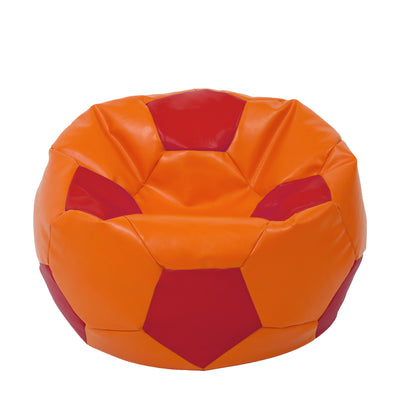 Fotoliu puf Extra Ball - imitatie piele - portocaliu/rosu