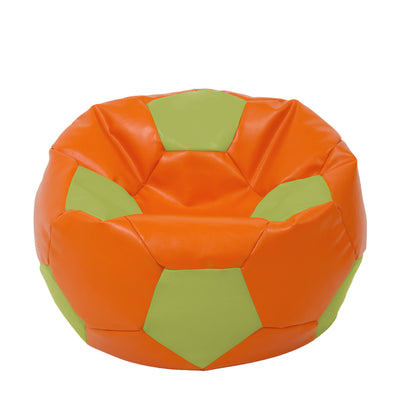 Fotoliu puf Extra Ball - imitatie piele - portocaliu/verde