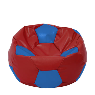 Fotoliu puf Extra Ball - imitatie piele - rosu/albastru