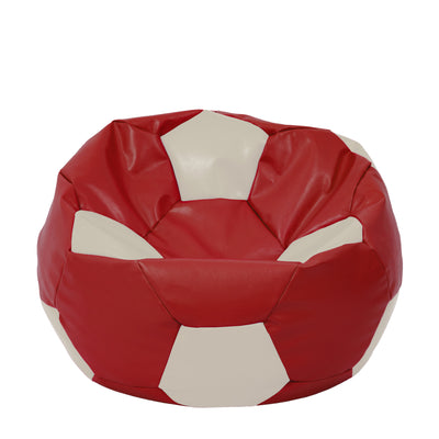 Fotoliu puf Extra Ball - imitatie piele - rosu/crem