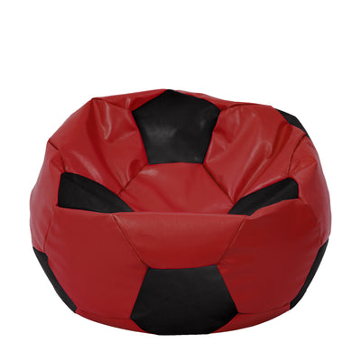 Fotoliu puf Extra Ball - imitatie piele - rosu/negru