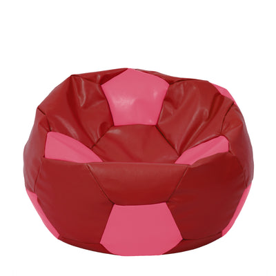 Fotoliu puf Extra Ball - imitatie piele - rosu/roz